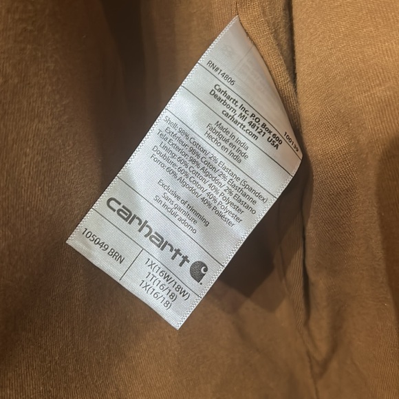 LOOSE FIT MIDWEIGHT TWILL LONG-SLEEVE JERSEY-LINED SHIRT size 1x - Picture 6 of 7